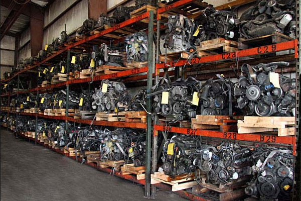 Engines and transmissions stored in the ToyAuto Mart warehouse