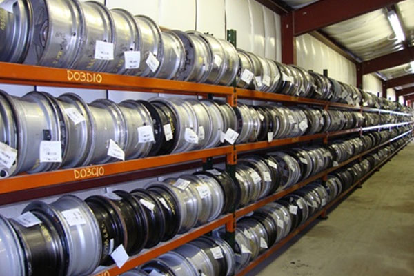 Rims / wheels stored in the ToyAuto Mart warehouse
